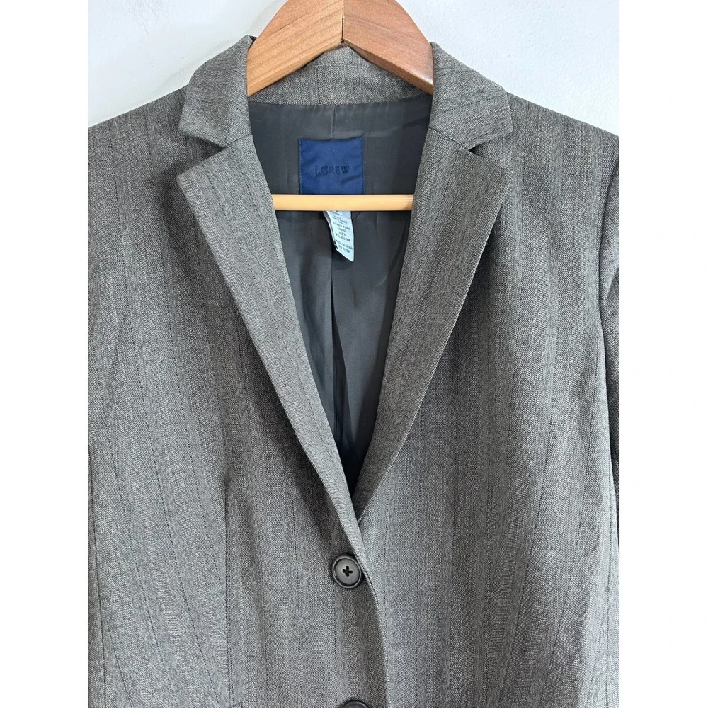 J Crew Womens Grey Wool Blazer Jacket Size 4 Career Office Capsule Preppy School